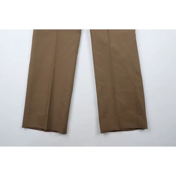 Vtg 60s Streetwear Mens 30x30 Knit Wide Leg Bell Bottoms Chino Pants Brown USA